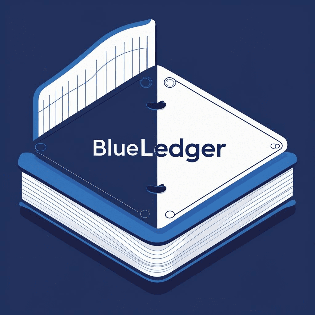 BlueLedger Logo with Stylish Ledger Elements
