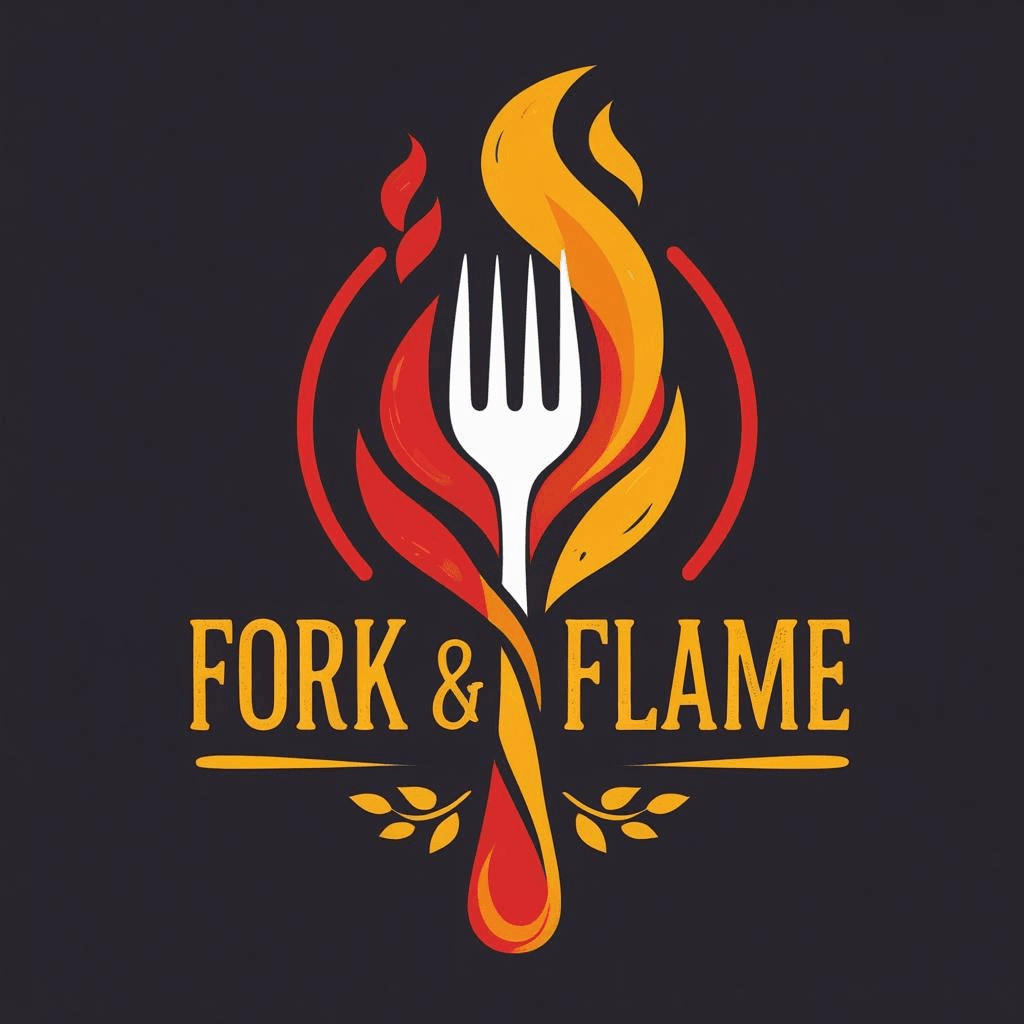 Bold Food & Beverage Logo - Fork & Flame